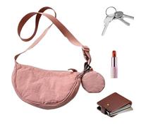 Small Nylon Half-Moon Bag Adjustable Compact Nylon Purse Storage Pack | Women Men Nylon Purses Bag Storage Pack Adjustable Compact for Work Travel Daily Commute Weekend Outdoor Casual Shopping