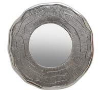 Small Oak Effect Silver Wall Mirror, 62cm Round Decorative Wall Mirror, Compact Modern Mirror with Oak Effect Interiors by Premier Silver One Size
