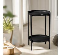 Small Oak Round Side Table Living Room Hallway Furniture Pirlo Plush Natural One Size
