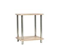 Saxony® Small Side Table Bedside Table 2 Tier Living Room Tables Square Coffee Narrow End Occasional Tables Contemporary Wooden Shelving Nightstand Bedroom Decor Furniture Oak