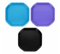 Small Octagonal Mixing Tray - Set of 3 - 70cm X 70cm - Plastic Tuff Spot Board - Kids Sensory Play Tuff Tray - Children Messy Fun Activities - Made in UK (Sky Blue + Purple + Black)