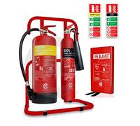 Small Office Fire Safety Pack. Fire Extinguisher Set with Stand 1M X 1M FIRE Blanket and ID Signs. Covers All Types of fire Risk. Ideal for Small workplaces.BS Kitemarked C+F+HB+ID+RST