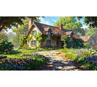 Small Oldfashioned House with A Path Leading to It The House Wooden Jigsaw Puzzle for Adults Mind Challenge Elegant Home Decor & Thoughtful Gift for Seniors & Elders_300pcs