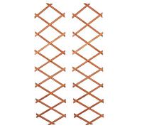 Small or Large Expanding Natural Brown Extendable Wooden Trellis Climbing Plants Fence Panel Screening Lattice (2 x Small 180cm x 30cm)