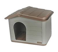 Small or Large Heavy Duty Easy Assembly Plastic Dog House Kennel Shelter Durable Indoor Outdoor Garden Patio (Large)