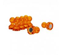Small Orange Acrylic Push Pin Magnet for Fridge, Whiteboard, Noticeboard, Filing Cabinet - 11mm dia x 17mm tall - Pack of 10