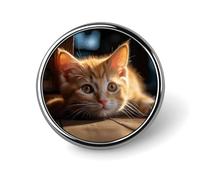 Small Orange Cat Brooch Pins Lapel Pins for Men Women Badge Button Cover Decorative Jewelry Charms for Hats Bags Backpacks Suits Shirts Scarves Clothing Accessories Banquet Wedding Gift