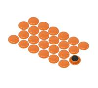 Small Orange Planning Office Magnets for Fridge, Whiteboard, Noticeboard, Filing Cabinet - Pack of 24