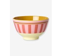Small ORGANIC STRIPES RICE melamine bowl, 300 ml striped pink