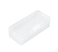 Small Organizer Box - Clear Storage Container, Rectangular Shape with Flap Cover, Lightweight Durable Structure | Home Office for Makeup Jewelry Craft Supplies Stationery Drawer Organization