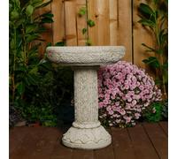 Small Ornate Stone Cast Roman Bird Bath