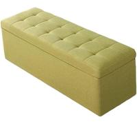 Small Ottoman Foot Rest Stool Short Foot Stools Foldable Ottoman Stool Linen Fabric Folding Storage Ottoman Thicker Foam Especially for Foot Rest 40X40X40cm,Green-60X40X40cm