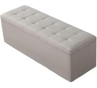 Small Ottoman Foot Rest Stool Short Foot Stools Foldable Ottoman Stool Linen Fabric Folding Storage Ottoman Thicker Foam Especially for Foot Rest 40X40X40cm,Grey-120X40X40cm