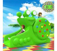 Small Outdoor Plastic Slide, Thickened Cartoon-Themed Multifunctional Indoor Tunnel Toy for Kindergartens and Home Use(A34)