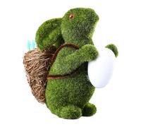 Small Outdoor Sculpture, Vibrant Grassy Decoration, Synthetic Meadow Ornament, Courtyard Animal Display | Emerald Hare Statue - Verdant Textural Faux Foliage Pet Miniature durrable Ornament Longevity