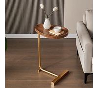 Small Oval Coffee Table, Telephone Sofa Side Table Dining Table C Shaped End Tables Laptop Desk For Living Room, Bedroom, Balcony, And Office Other Small Spaces ( Color : Gold-H , Size : 45*30*70cm )