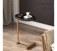 Small Oval Coffee Table - Versatile Side Table for Living Room Bedroom Balcony & Office - Ideal for Dining Laptop Use - Compact Size 45x30x60cm Color: D-A