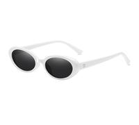 Small Oval Sunglasses, Vintage Retro Tiny Style, for Sports, Mountaineering, Hiking, Beach (White)