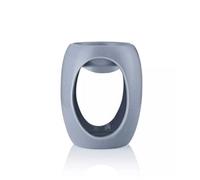 Small Oval Wax Melt, Oil Burner. Ceramic In A Matt Grey Colour. Gift Boxed. Height 9.5 Cm