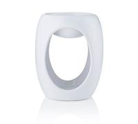 Small Oval Wax Melt, Oil Burner. Made Of Ceramic. Gift Boxed. - White. Height 9.5 Cm
