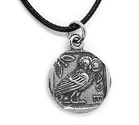 Small Owl of Minerva Roman Pewter Pendant (Greek Athena)