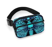 Small Pack, Portable Belt Bag, Fashion Dress Decor Waist Bag with Adjustable Strap for Men and Women Goth Moth Dead Skull Moon