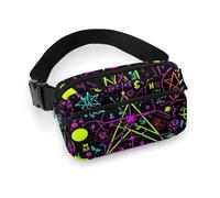 Small Pack, Portable Belt Bag, Fashion Dress Decor Waist Bag with Adjustable Strap for Men and Women Magical Bright Alchemical Cosmic Goth Trippy Purple Sun Moon Art Witchcraft