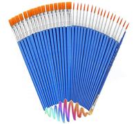 Small Paint Brushes Bulk, 60 Pcs Set,Round Nylon Hair Brushes suitable for Acrylic, Oil, Watercolor, Rock Painting, Body Face Nail Art, Drawing and Art Supplies for Kids