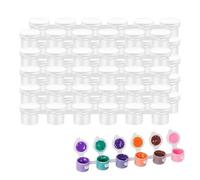Small Paint Containers with Lids, Clear Storage Paint Containers, Clear Oils Paint Cups, Empty Paint Pots Strips, Mini Empty Paint Cups, Arts Crafts Plastic Storage Container, 5ml, 10 Strips (60 Pots)