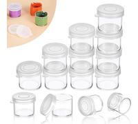 Small Paint Cup with Lids, Plastic Mini Paint Containers DIY Craft Storage Containers Craftcup for Beads Seeds Clay or Others (100 Pieces)