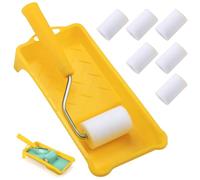 Small Paint Roller Kit 8Pcs/Set 2 Inch Foam Mini Paint Rollers with Tray and Frame and 6 Covers for Painting Cabinets Doors Walls Crafts Furniture DIY Projects