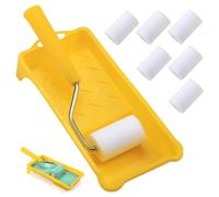 Small Paint Roller Kit 8Pcs/Set 2 Inch Foam Mini Paint Rollers with Tray and Frame and 6 Covers for Painting Cabinets Doors Walls Crafts Furniture DIY Projects