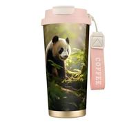Small Panda Print Insulated Coffee Mug, 316 Stainless Steel Vacuum Travel Cup, Keep Hot And Cold