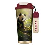 Small Panda Print Insulated Coffee Mug, 316 Stainless Steel Vacuum Travel Cup, Keep Hot And Cold