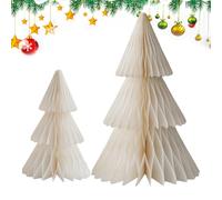 Small Paper Christmas Tree - Desktop Paper Christmas Tree | Table Centerpiece for Holiday Festive Charm, 2X 3D Multi-layer Trees for