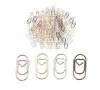 Small Paper Clips, 80Pcs Heart Shaped Paperclips Metal Paper Clips Bookmark Clips Small Bookmark for School Office Document Organizing