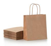Small Paper Gift Bags with Handles - 30 Pack 8.7"x3.5"x7.9" Kraft Party Favor Bags Bulk, Parmedu Gift Bags for Christmas, Birthdays, Weddings, Festivals, and Parties (6 Colors)