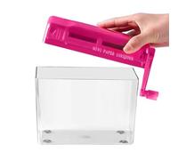 Small Paper Shredder, Manual Mini A6 Document Shredder 17x9.5x15cm PET ABS, Portable Strip-Cut DesktopShredder For Home Office School, 6.69x3.74x5.91 Inches