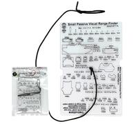 Small Passive Visual Range Finder - 6x4 UV-Printed PETG Card with 20" Cord - Ranges Man, 4WD, Truck, Tank (Front/Side), Cow/Bull - No IR or Laser Signature - Stealth Tool