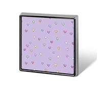 Small Pastel Hearts Scattered on Light Purple Unisex Brooches & Pins Square Lightweight Lapel Badge Jewelry for Clothing Shawl Hat