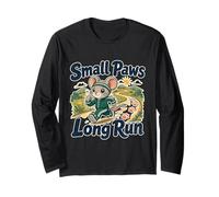 Small Paws Long Run Mouse Runner Jogging Humor Long Sleeve T-Shirt