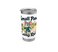 Small Paws Long Run Mouse Runner Jogging Humor Stainless Steel Insulated Tumbler