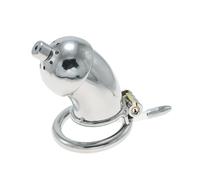Small Penis Lock Cock Cage Male Chastity with Stealth Lock Ring and Urethral Catheter Chastity Devices Portable Penis Ring BDSM Sex Toys White M-40Mm with Tube