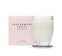 Small Peppermint Grove Freesia and Berries Candle in Ornamental Custom Glass Jar