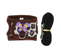 Small Pet Animal Leash Harness Set, Rabbit Walking Lead, Adjustable Chest Strap Traction Vest with Soft Cotton Cloth, Comfortable Breathable Design for Hamster Guinea Pig Hedgehog (S)