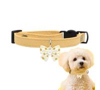 Small Pet Bow Collar - Adjustable Soft Dog Collar with Bow, Cute Cotton Puppy Neckband | Pet Accessories for Small Dogs, Cats, Comfortable and Lightweight Design Cartoon Collar: Tell your furry friend
