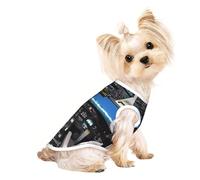 Small Pet Breathable Sleeveless Airplane Cockpit Print T-Shirt - Lightweight Dog & Cat Outfit - Stretchy Tank Top