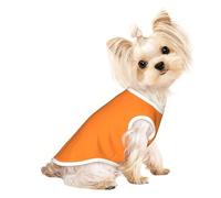 Small Pet Breathable Sleeveless Beauty Burnt Orange Print T-Shirt - Lightweight Dog & Cat Outfit - Stretchy Tank Top