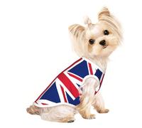 Small Pet Breathable Sleeveless British Flag Print T-Shirt - Lightweight Dog & Cat Outfit - Stretchy Tank Top