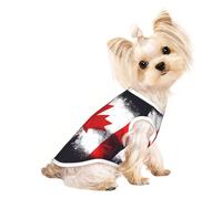 Small Pet Breathable Sleeveless Canadian Flag Print T-Shirt - Lightweight Dog & Cat Outfit - Stretchy Tank Top